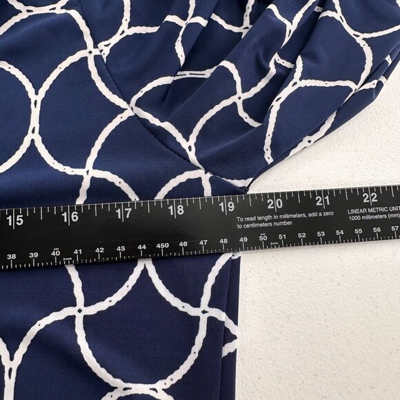 Saint Tropez West Navy & White Geometric Print Tunic Top S Nautical Swim Cover - Picture 4 of 11